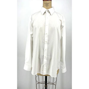 Ben Sherman Tailoring Stretch Dress Shirt White Long Sleeve Collared 17.5